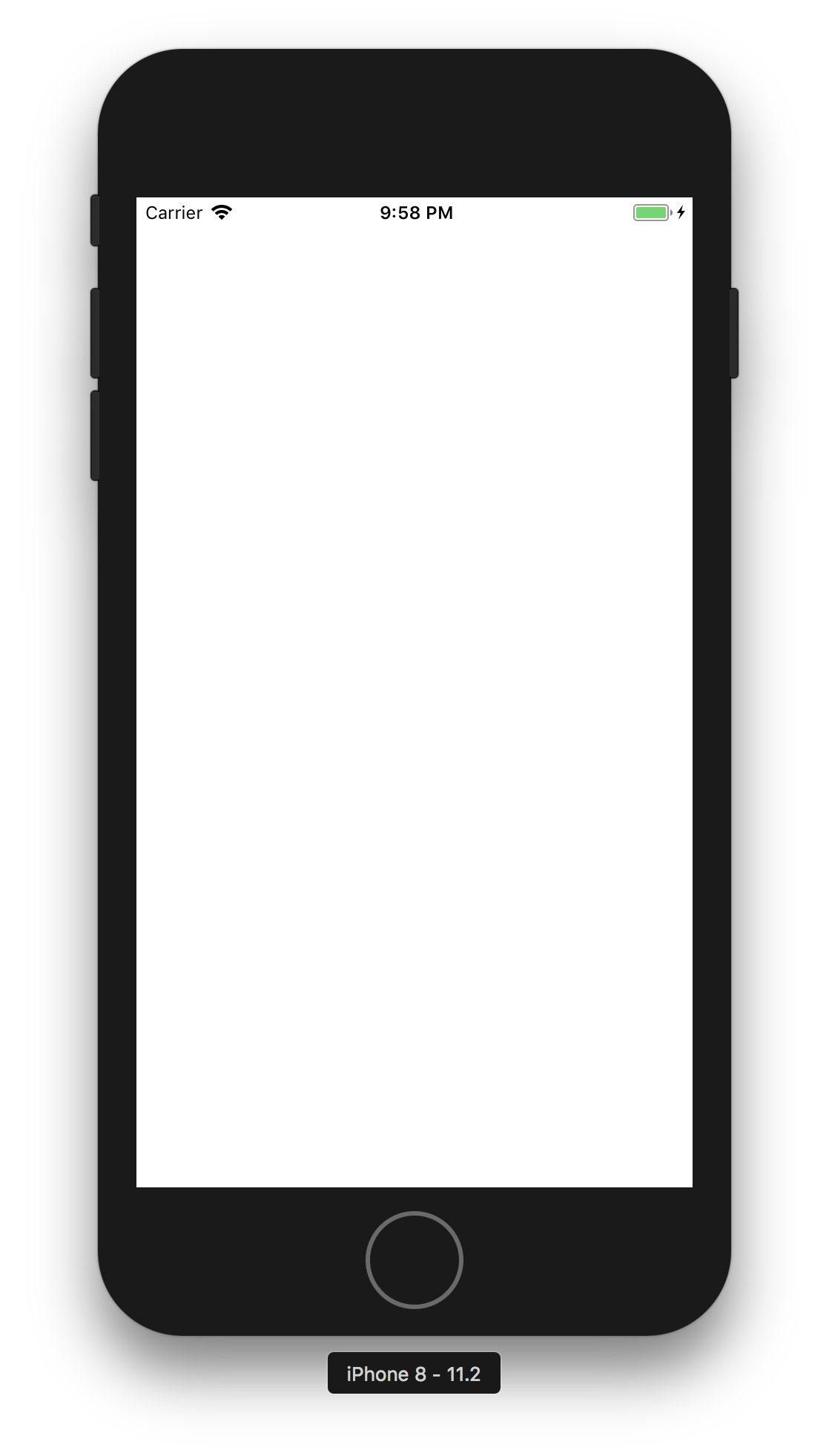 Blank iOS simulator