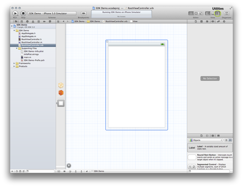 Blank window with Utilities