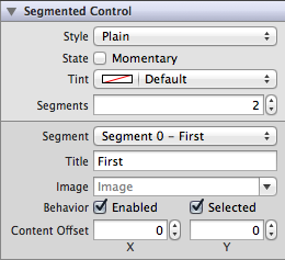 Segmented Control Properties